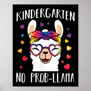 Terug naar school kleuterschool Geen probleem Llam Poster