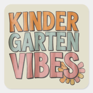 Terug naar school kleuterschool Pre K eerste klas Vierkante Sticker