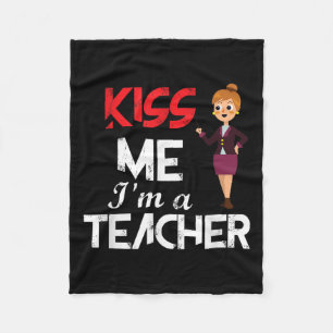 Terug naar school Kus me in een leraar citaten voo Fleece Deken