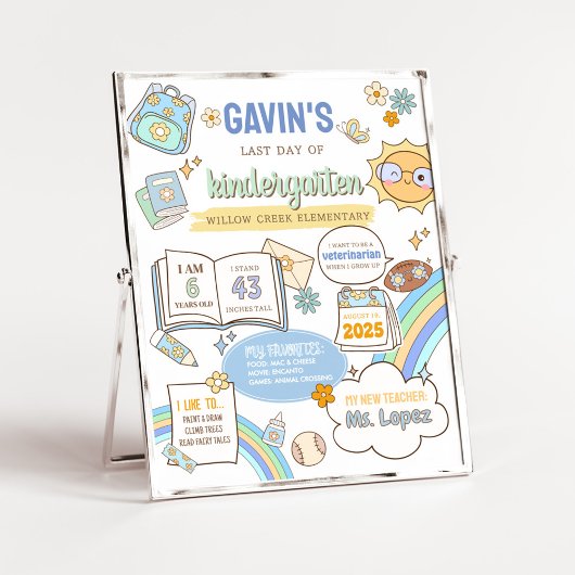 Terug naar school Laatste dag bord Poster