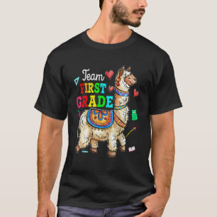 Terug naar school Lama Team Eerste klas Eerste dag T-shirt