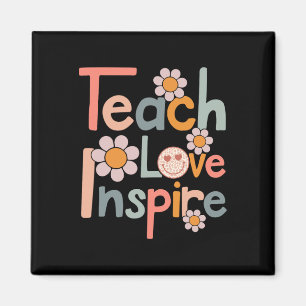 Terug naar school Leer Liefde Inspireren Retro Ler Magneet