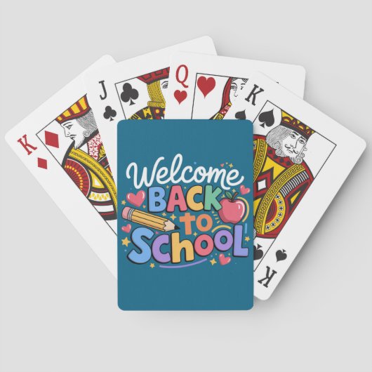 Terug naar School Leraar Eerste Dag van de School  Pokerkaarten (Achterkant)