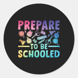 Terug naar school Leraar Outfit Grappig Bereid je Ronde Sticker