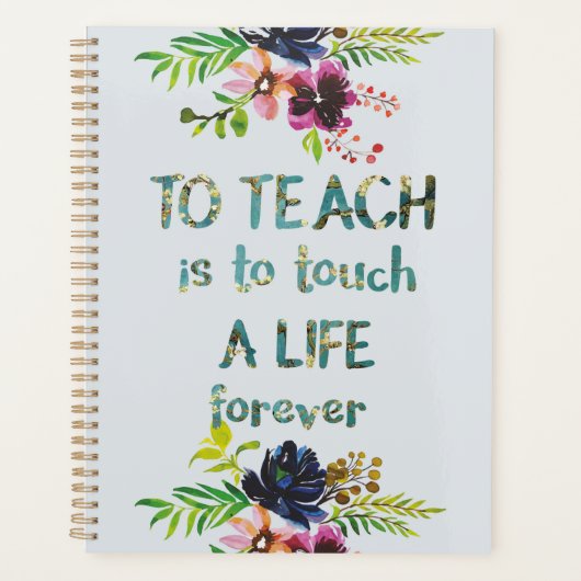 Terug naar school Leraar Quote Typografie Planner (Voorkant)