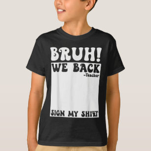 Terug naar school leraar teken mijn rug terug naar t-shirt