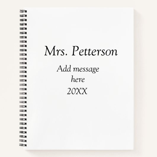 Terug naar school leraar waardering en jaargang notitieboek (Voorkant)