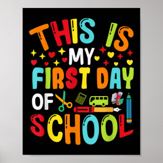 Terug naar school leraren kinderen student eerste  poster