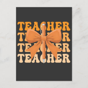 Terug naar school Lerarendag Boog Coquette Uitnodiging Briefkaart