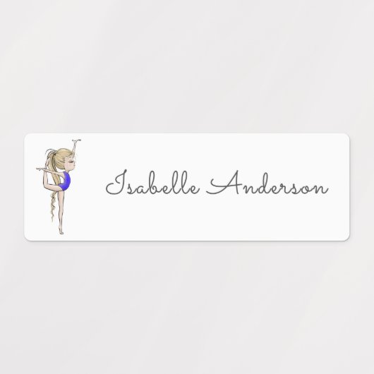 Terug naar School Meisjes Gymnastiek Kinder Naam Labels (Design 2)