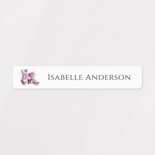 Terug naar School Meisjes Schaatsen Kinder naam Labels (Design 2)