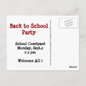 Terug naar School Mini Chalkboard Briefkaart (Achterkant)