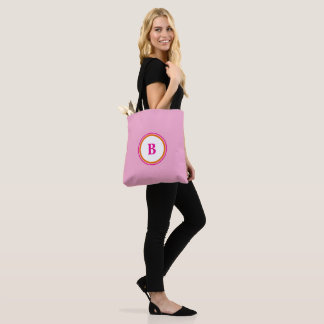 TERUG NAAR SCHOOL Modern initiaal monogram roze si Draagtas