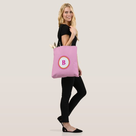 TERUG NAAR SCHOOL Modern initiaal monogram roze si Draagtas (Op model)