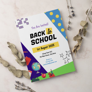 Terug naar School Moderne Uitnodiging
