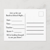Terug-naar-school nacht briefkaart (Achterkant)