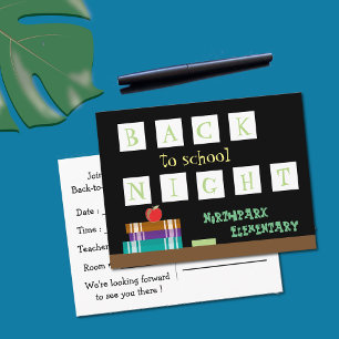 Terug-naar-school nacht briefkaart