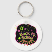 Terug naar School Neon Pop Art Bright Classroom Sleutelhanger (Achterkant)