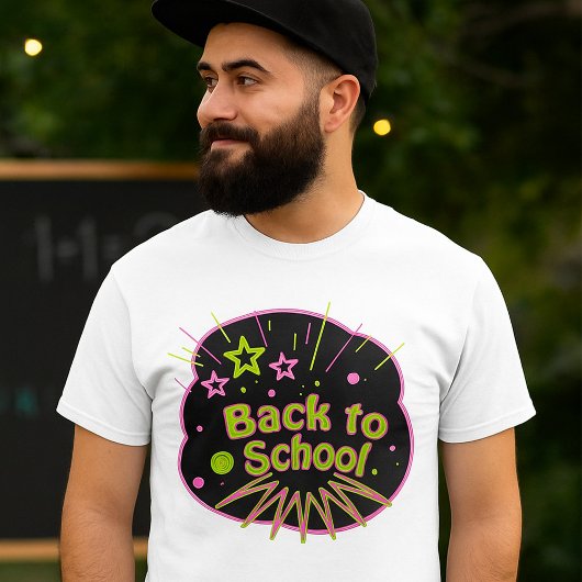 Terug naar School Neon Pop Art Bright Classroom T-shirt