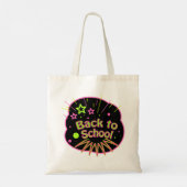 Terug naar School Neon Pop Art Bright Classroom Tote Bag (Achterkant)