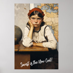 Terug naar school Norman Rockwell tekenstijl Poster