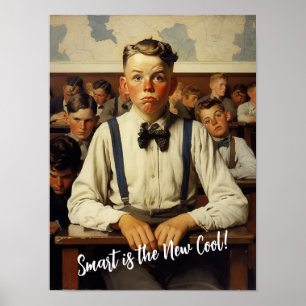 Terug naar school Norman Rockwell tekenstijl Poster