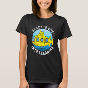 Terug naar school onderzeeër klaar om in leren te t-shirt