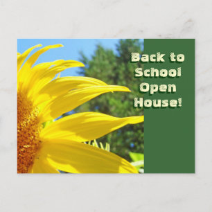 Terug naar school Open Huis! feestje Herfst Zonneb Uitnodiging Briefkaart