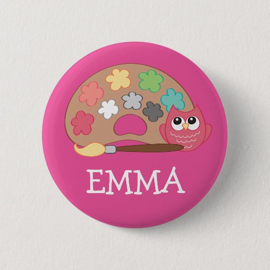 Terug naar School OWL Name Backpack Button (Voorkant)