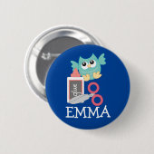 Terug naar School OWL Name Backpack Button (Voorkant /achterkant)
