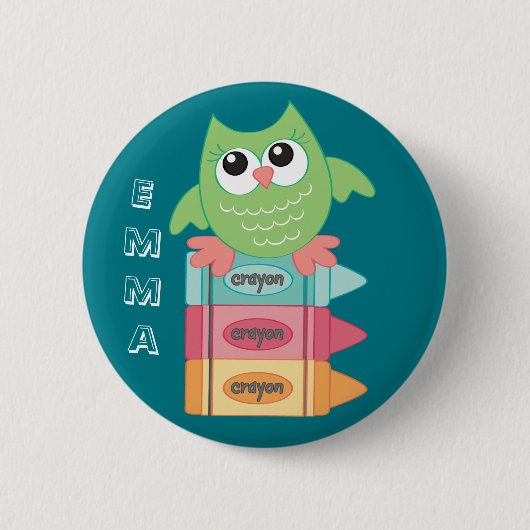 Terug naar School OWL Name Backpack Button (Voorkant)