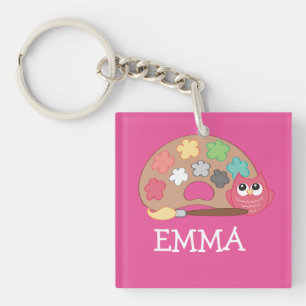 Terug naar School OWL Name Backpack label Sleutelhanger