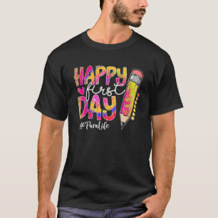 Terug naar school Para Life Pencil Tie Dye Happy F T-shirt