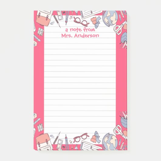 Terug naar School Pink Post-it® Notes (Voorkant)
