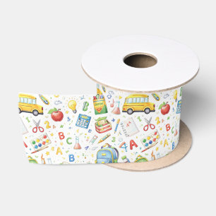 Terug naar school plezier – Watercolorpatroon voor Lint