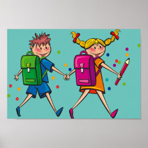 Terug naar school poster