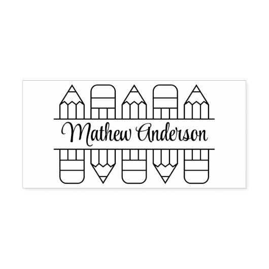 Terug naar School potloden Thema Rubberstempel (Afrduk)