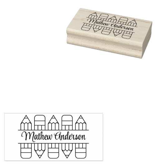 Terug naar School potloden Thema Rubberstempel (Gestempeld)