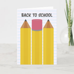 Terug naar School potlood illustratie Feestdagen Kaart