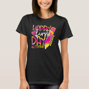 Terug naar school potlood Tie Dye Gelukkige eerste T-shirt