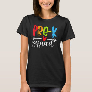 Terug naar School Pre K Squad Docent Leerling Kind T-shirt