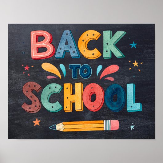 Terug naar school Printable Poster Sign (Voorkant)