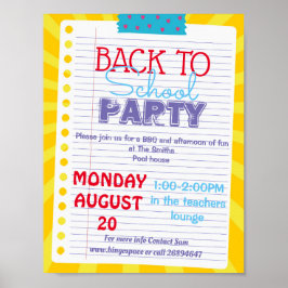 terug naar school PTA-evenement PTO-kleuterleraar Poster