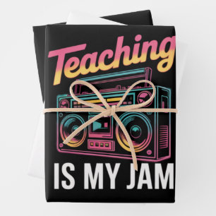 Terug naar school Retro lesgeven is mijn ding 80s Inpakpapier Vel