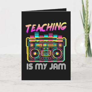 Terug naar school Retro Onderwijs is mijn Jam 80s Feestdagen Kaart