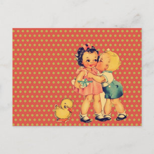 Terug naar school Retro patropatroonkitsch Kinder Briefkaart