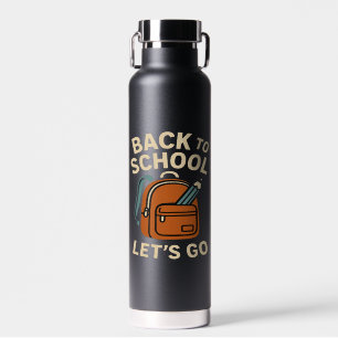 Terug naar School Retro studenten leraren en ouder Waterfles