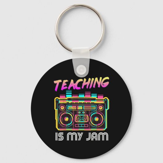 Terug naar School Retro Teaching is Mijn Jam 80s T Sleutelhanger (Voorkant)