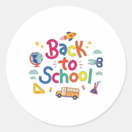 Terug naar school ronde sticker