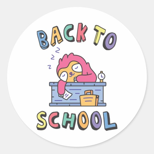 Terug naar school ronde sticker (Voorkant)